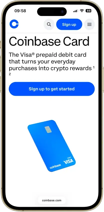 Coinbase Visa Prepaid Debit Card