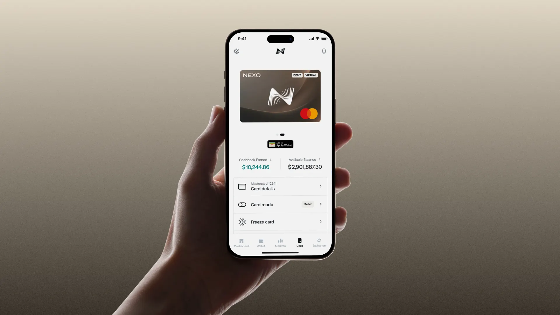 Nexo AAVE Governance Debit Card