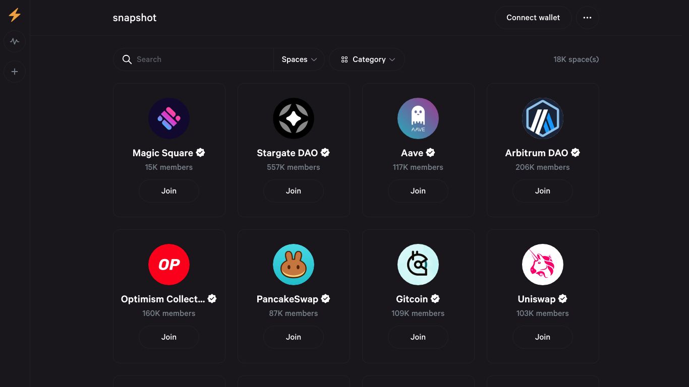 Snapshot DAO governance voting